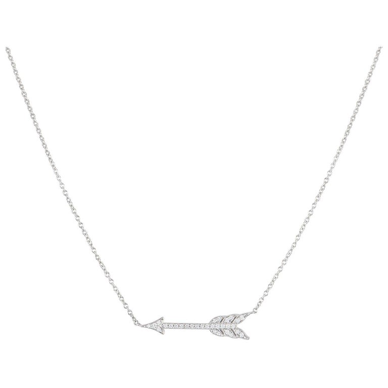 Tiffany and Co. Platinum Diamond Arrow Hearts Collection Pendant at ...