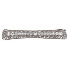 Tiffany & Co. Platinum Diamond Art Deco Bar Pin Brooch