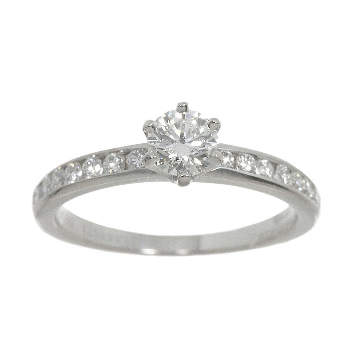 TIFFANY & Co. Anillo de compromiso de diamantes en platino .43ct 4.5 Corte redondo en venta