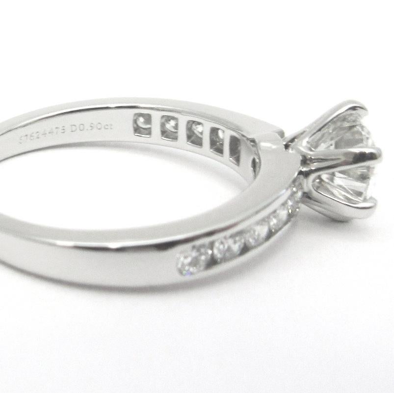 Women's TIFFANY & Co. Platinum Diamond Band .90ct Diamond Engagement Ring 6.75 For Sale