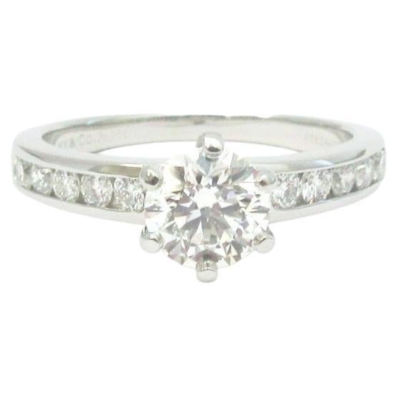 TIFFANY & Co. Platinum Diamond Band .90ct Diamond Engagement Ring 6.75