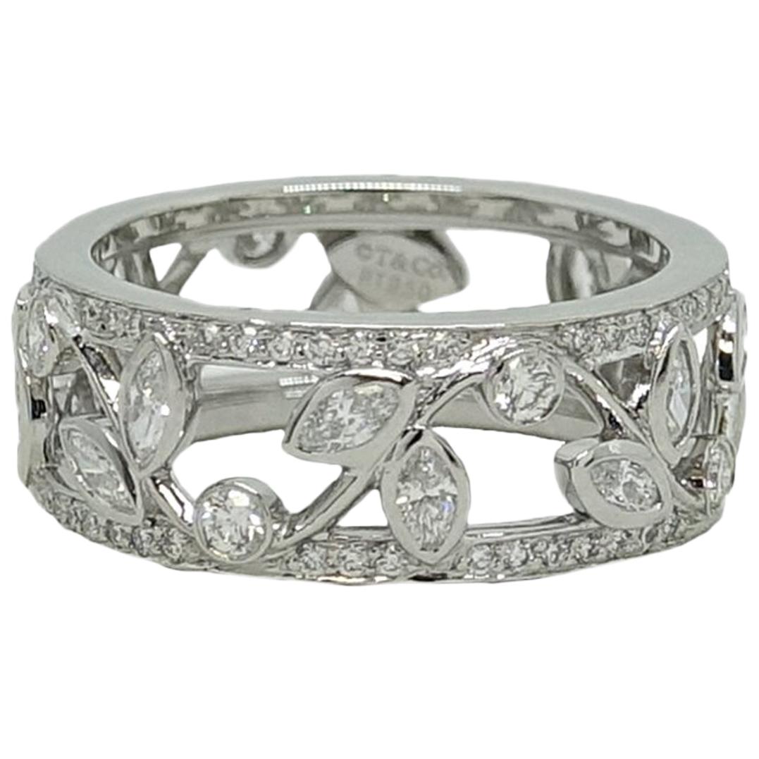 Tiffany & Co. Platinum Diamond Band Ring For Sale