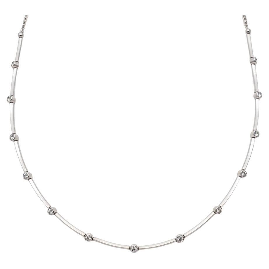 Tiffany & Co. Collana A Link con castone di diamanti in platino in vendita