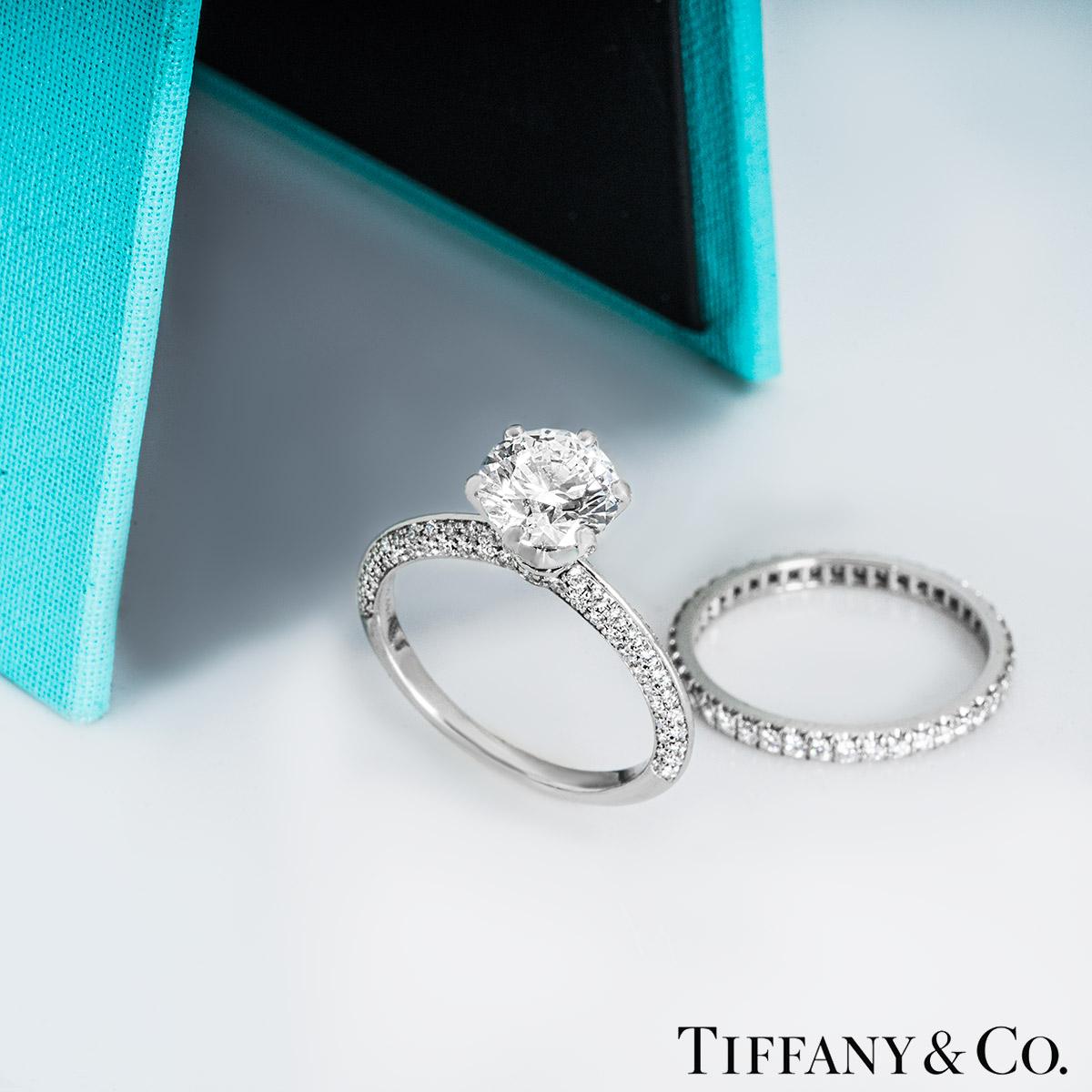 Tiffany & Co. Platinum Diamond Bridal Set 1.60 Carat F/VVS2 For Sale 2