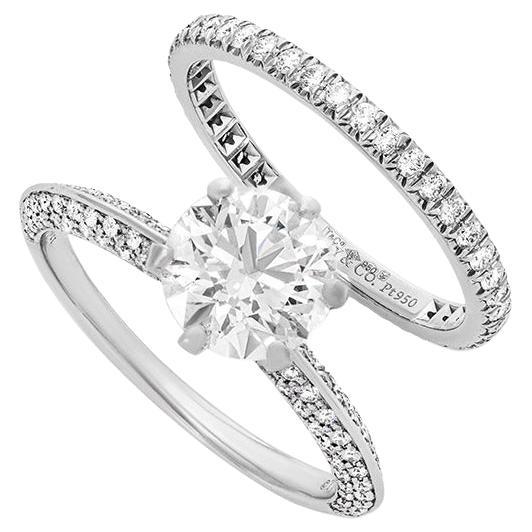 Tiffany & Co. Platinum Diamond Bridal Set 1.60 Carat F/VVS2