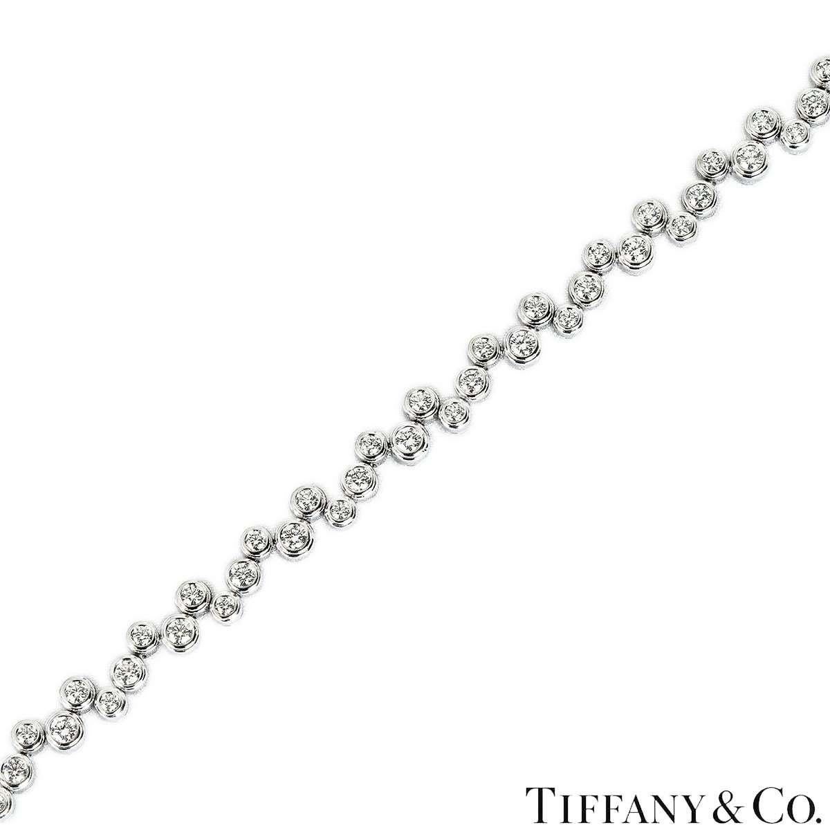 Tiffany & Co. Platin Diamant Bubble Armband 3,65ct TDW (Brillantschliff) im Angebot