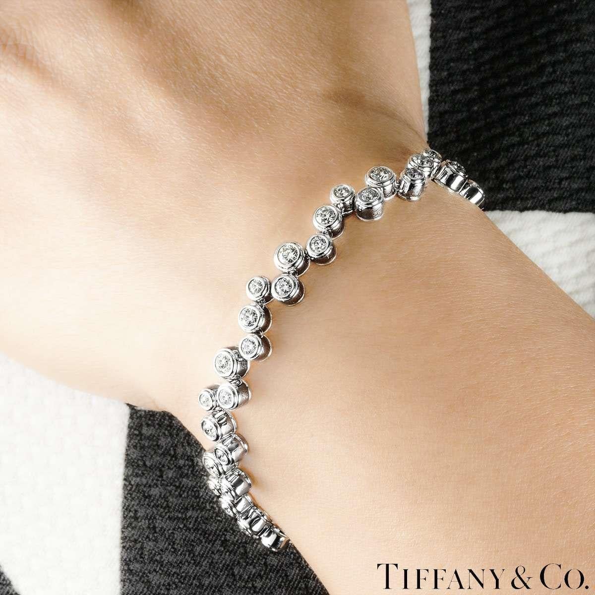 Tiffany & Co. Platin Diamant Bubble Armband 3,65ct TDW für Damen oder Herren im Angebot