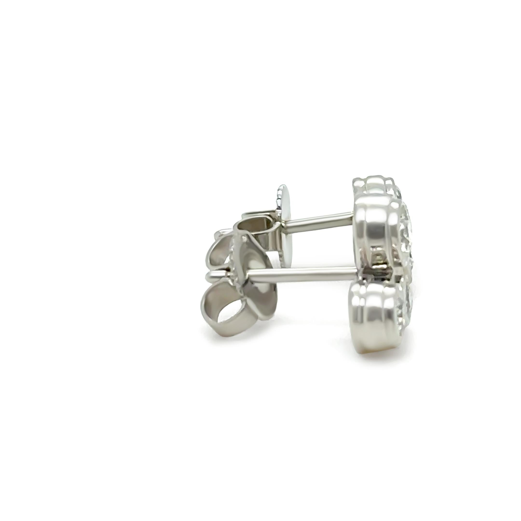 Brilliant Cut Tiffany & Co. Platinum Diamond Bubble Earrings 0.70ct 4.1g For Sale