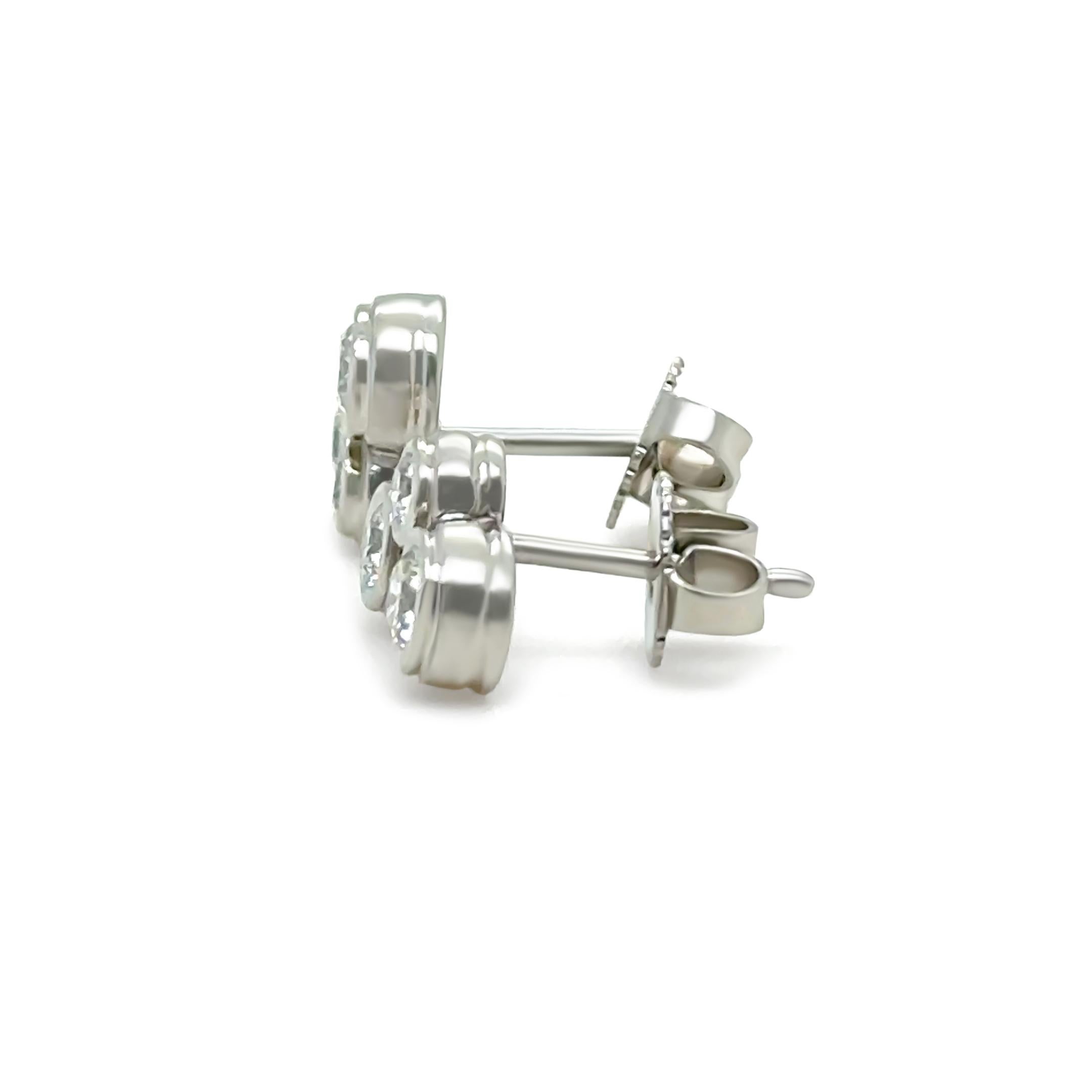 Tiffany & Co. Platinum Diamond Bubble Earrings 0.70ct 4.1g In Excellent Condition For Sale In SYDNEY, NSW