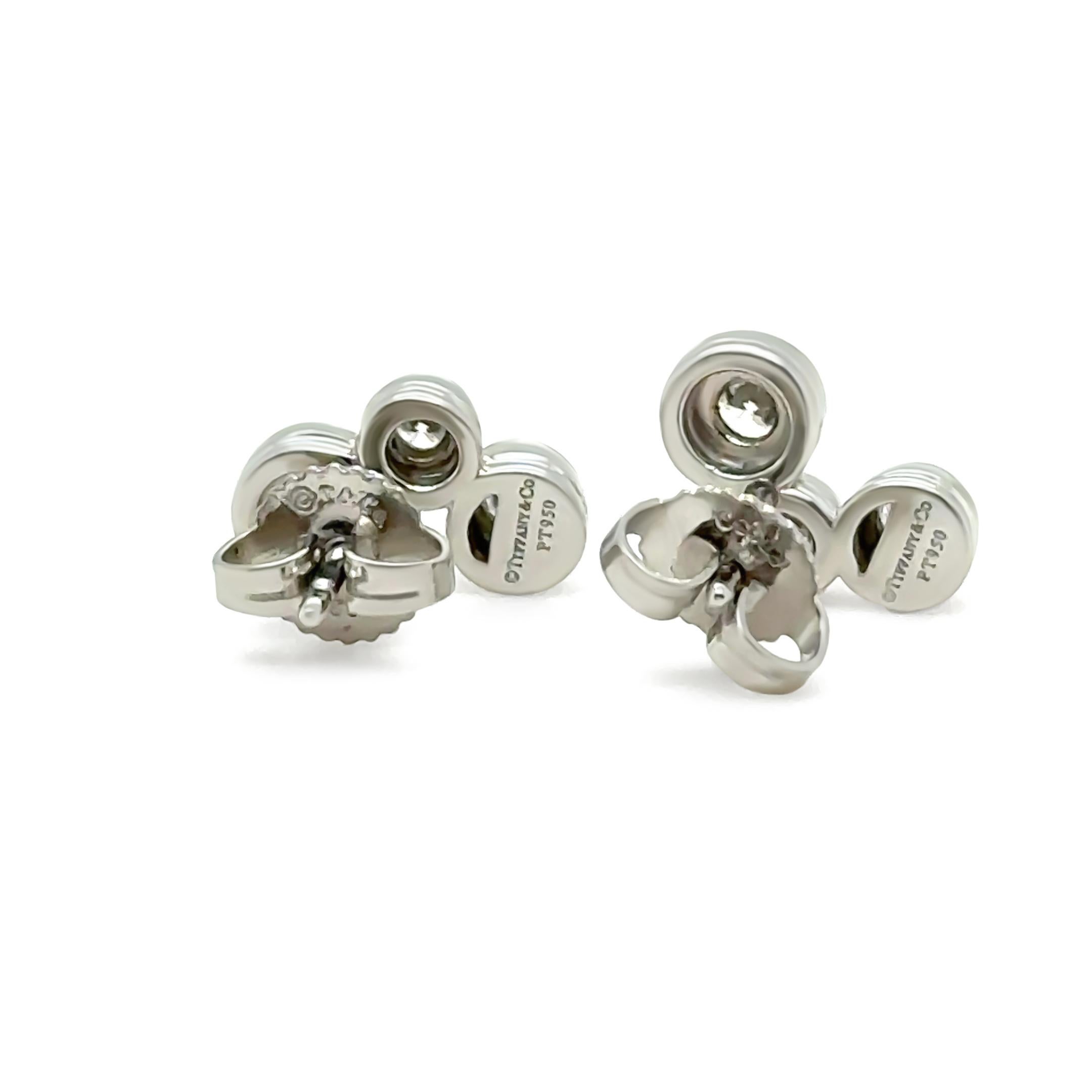 Women's Tiffany & Co. Platinum Diamond Bubble Earrings 0.70ct 4.1g For Sale