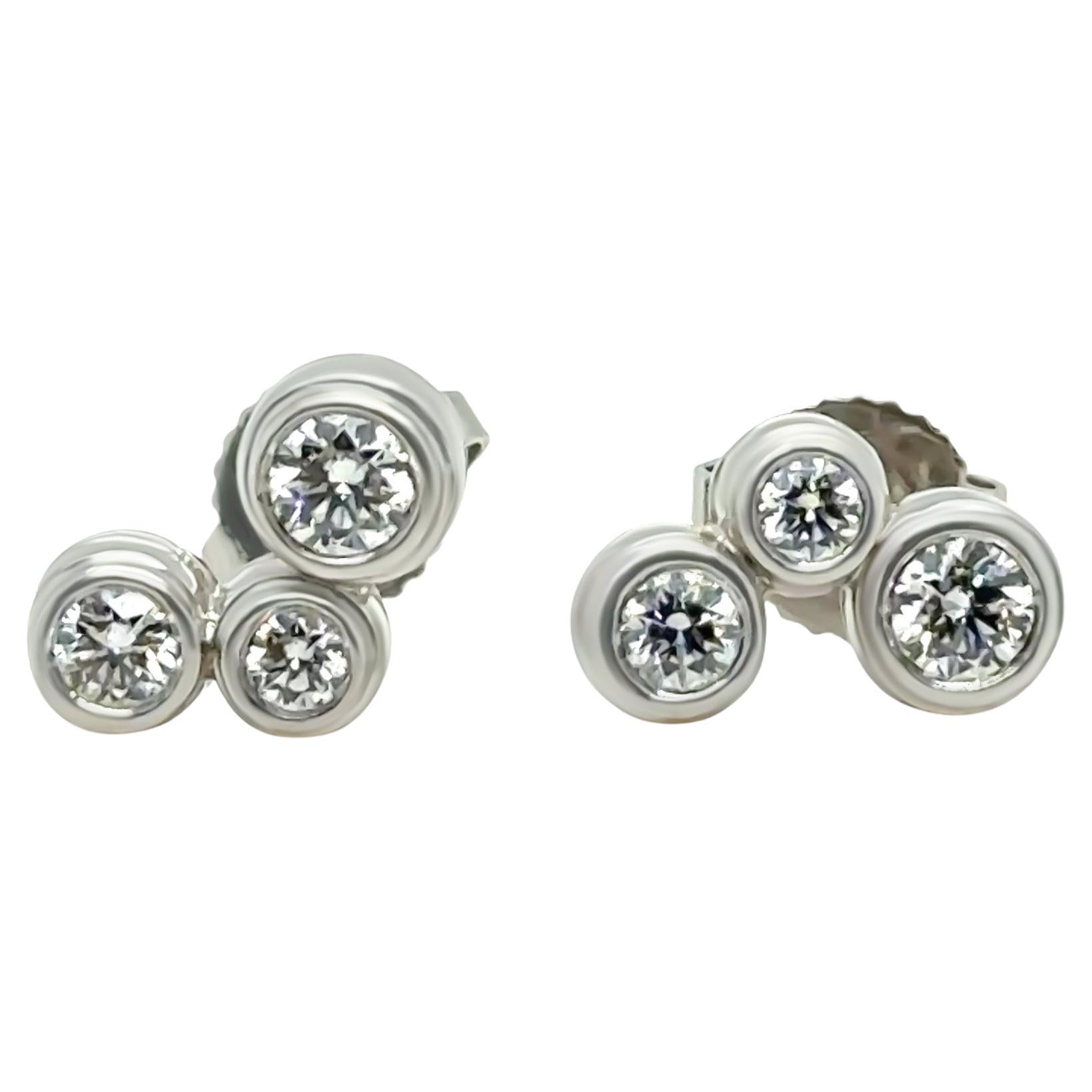 Tiffany & Co. Pendientes Burbuja Diamante Platino 0,70ct 4,1g