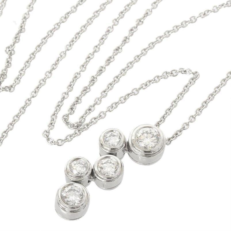 TIFFANY & Co. Platinum Diamond Bubbles Pendant Necklace In Excellent Condition In Los Angeles, CA