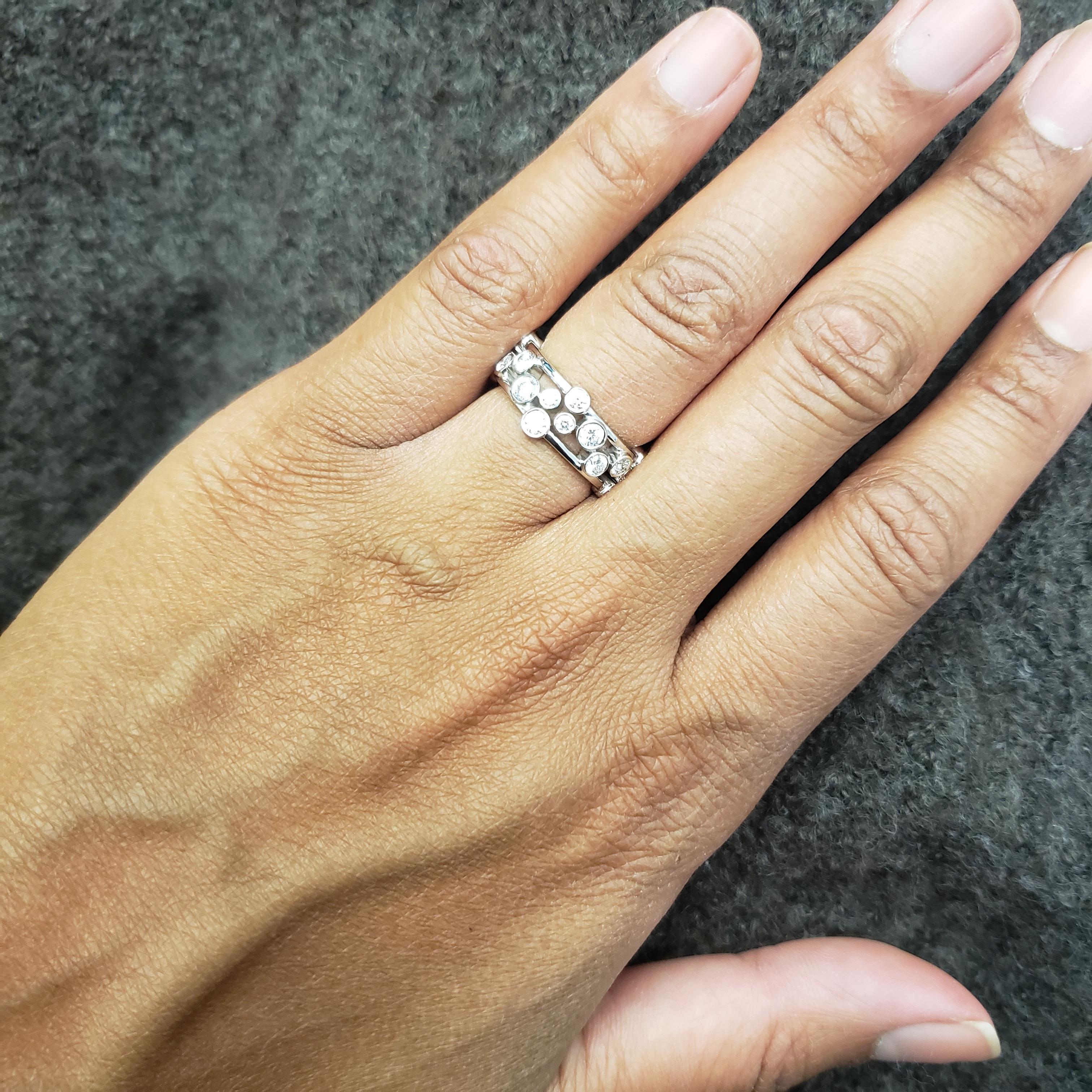 Round Cut Tiffany & Co. Platinum Diamond 'Bubbles' Ring