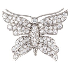 Tiffany & Co. Platinum Diamond Butterfly Brooch, Circa 1996, 1.50ct