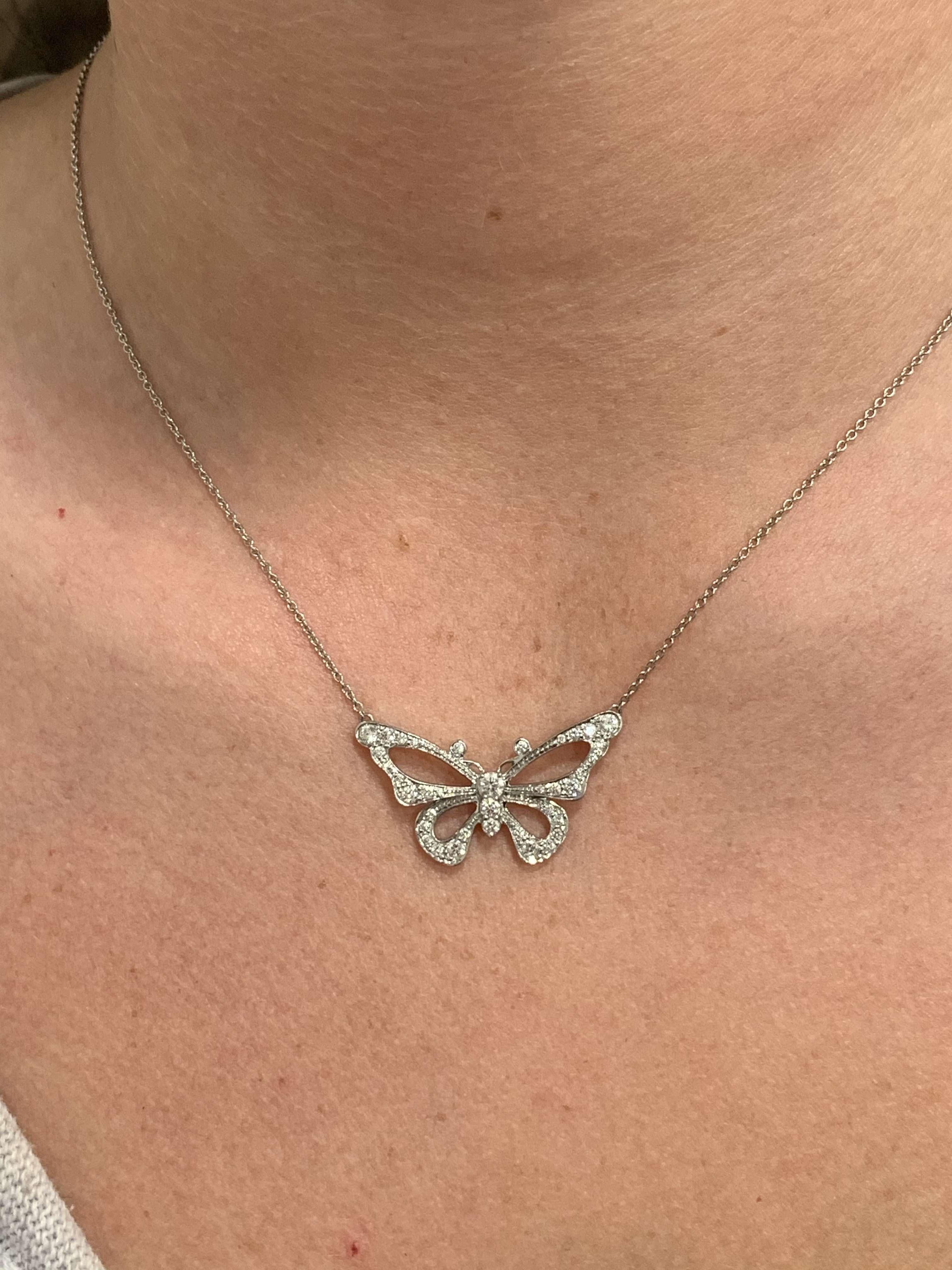 tiffany butterfly necklace diamond