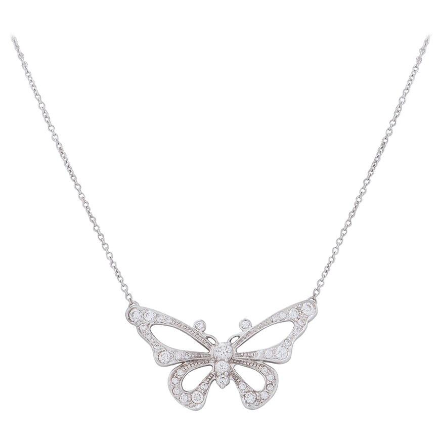 Tiffany & Co. Platinum Diamond Butterfly Enchant Pendant