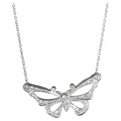 Tiffany & Co. Platinum Diamond Butterfly Necklace