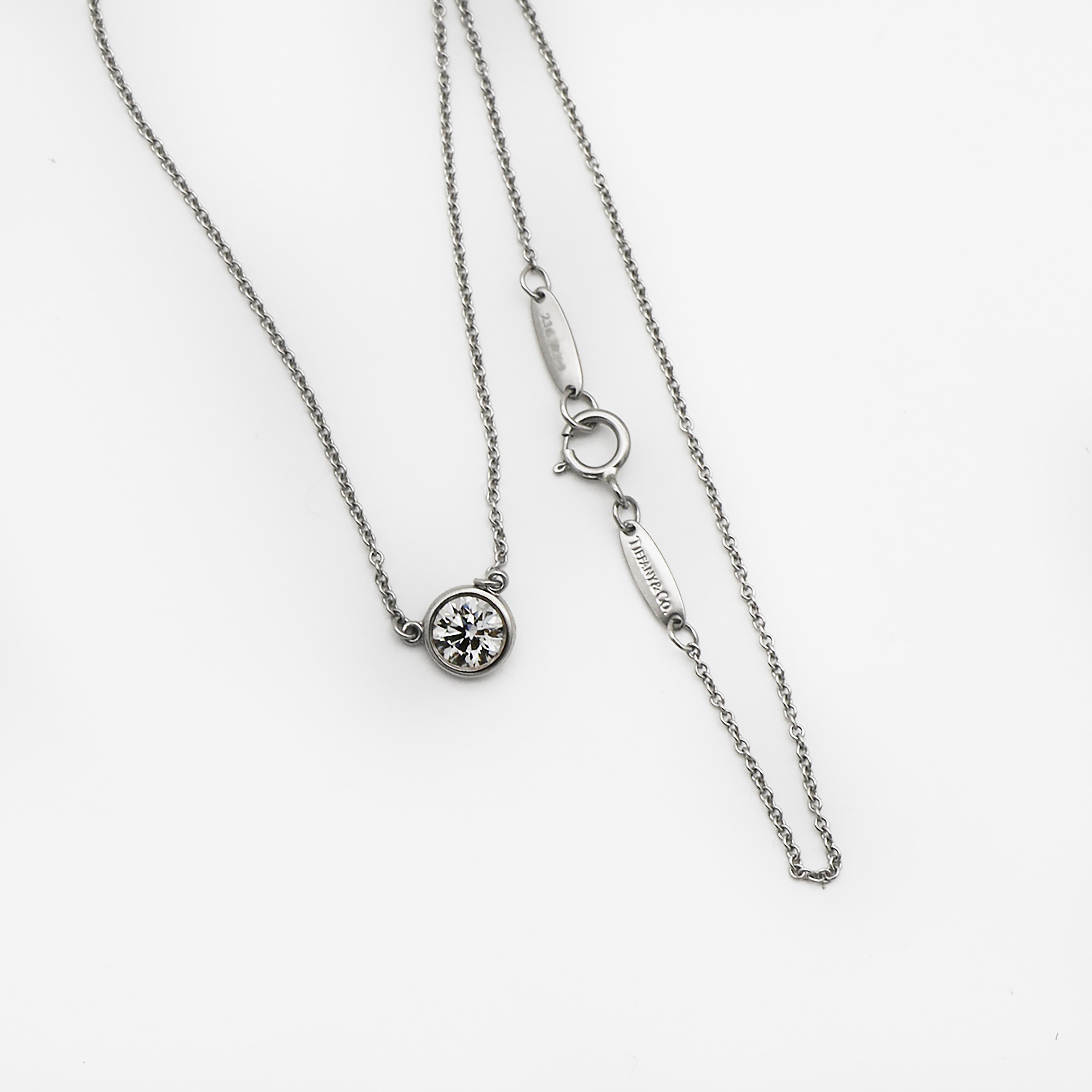 Taille brillant Tiffany & Co. Collier de diamants en platine de 0,55 ctw en vente