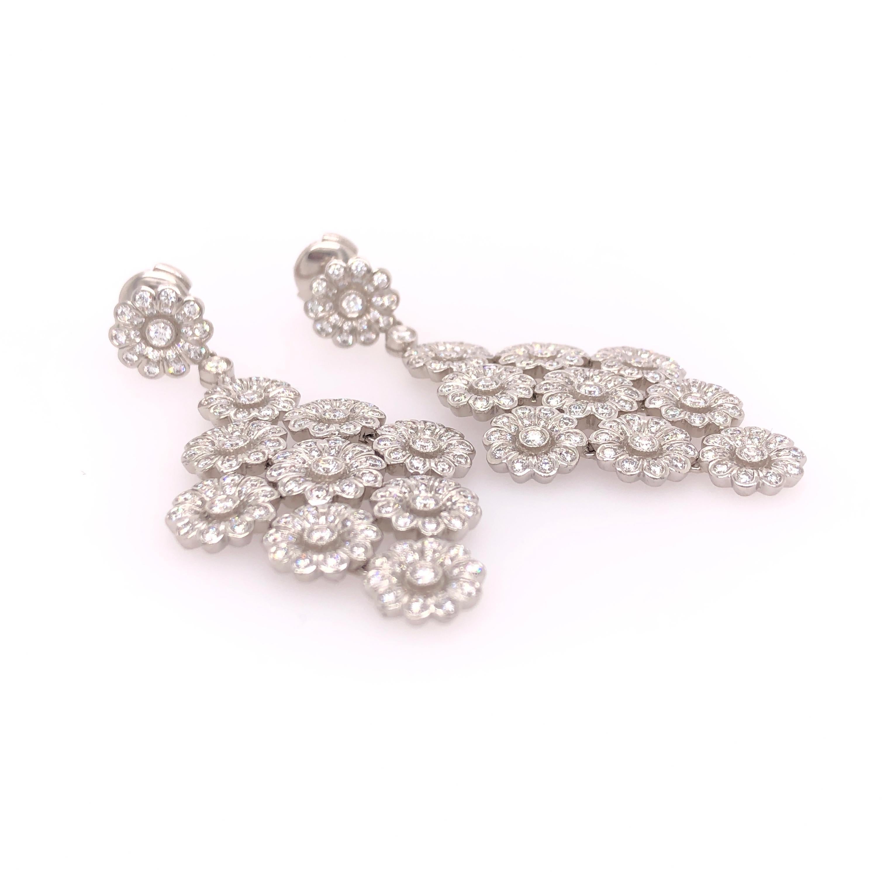 Women's Tiffany & Co. Platinum Diamond Chandelier Earrings For Sale