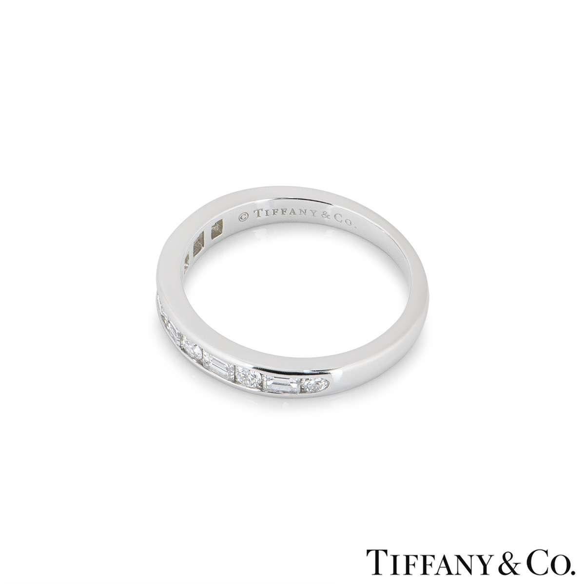 Tiffany & Co. Platinum Diamond Channel Set Band Ring In Excellent Condition In London, GB