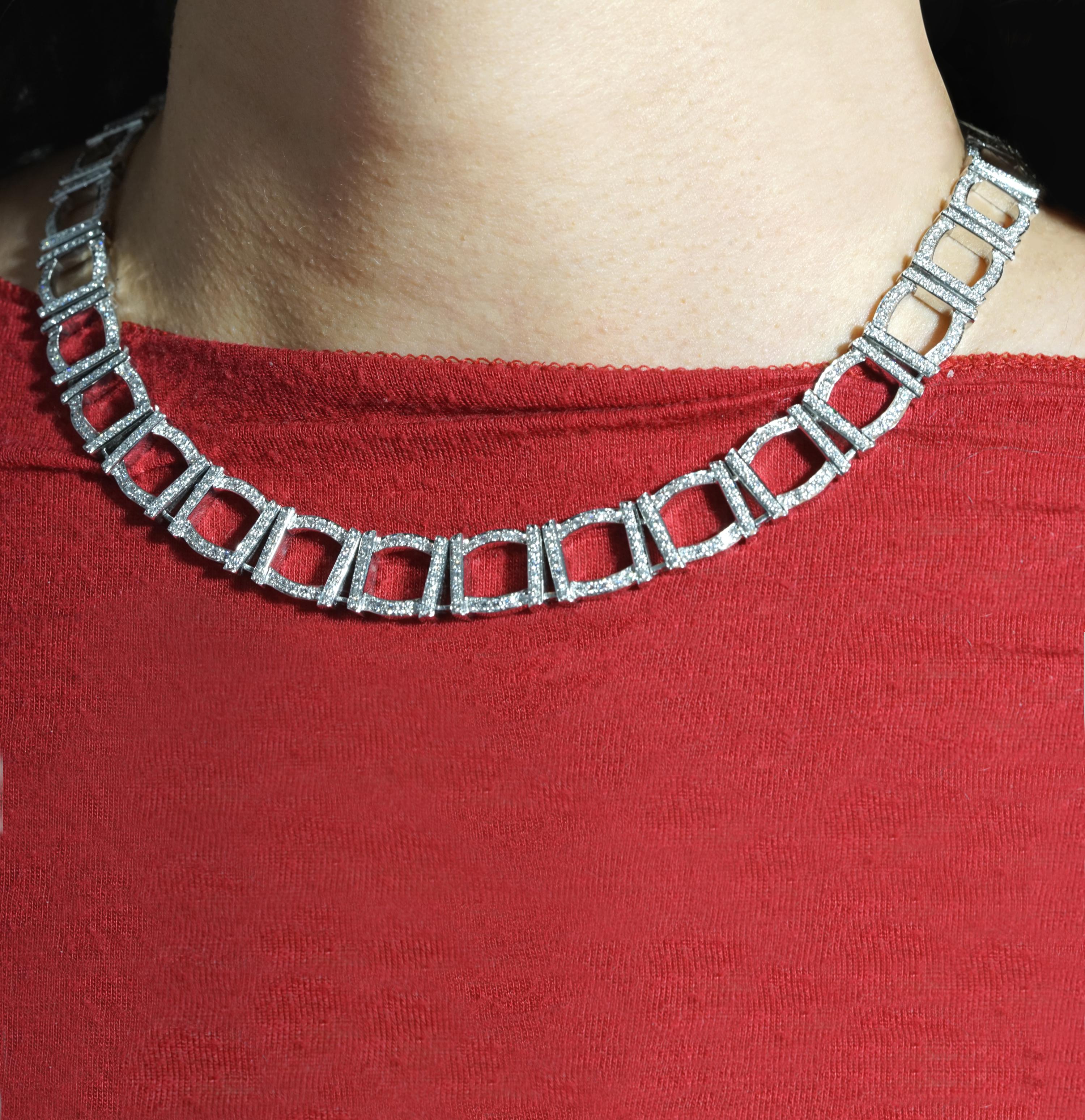 Round Cut Tiffany & Co. Platinum Diamond Choker Necklace 6.5 Carats Like New For Sale