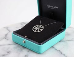 Tiffany & Co. Platinum Diamond Circle Flower Pendant Necklace