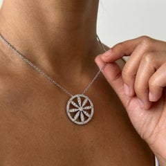 Tiffany & Co. Platinum Diamond Circle Flower Pendant Necklace