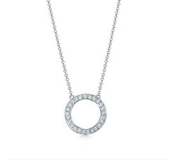 TIFFANY & Co. Collana con ciondolo con diamante in platino