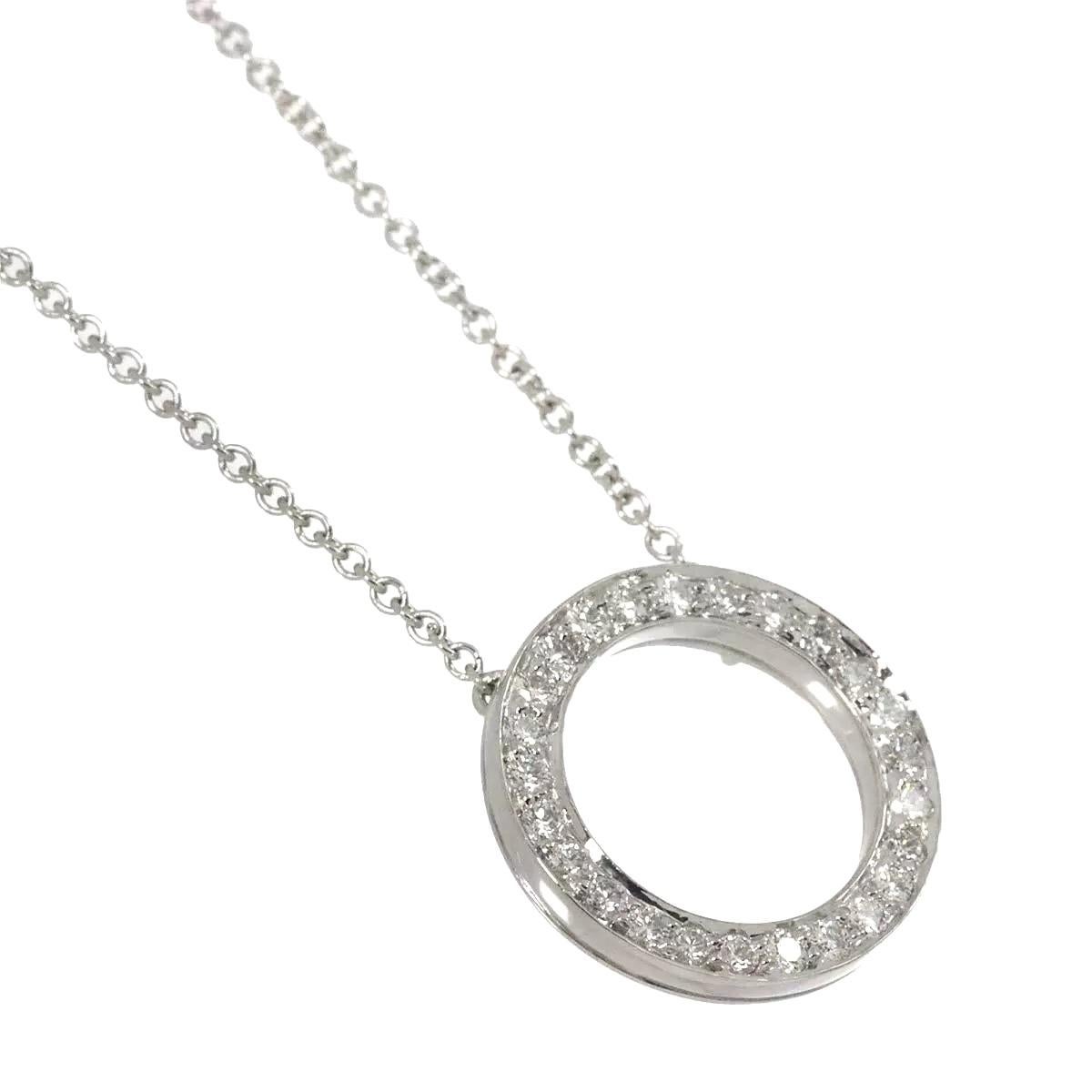 TIFFANY and Co. Platinum Diamond Circle Pendant Necklace For Sale at ...