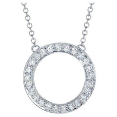 TIFFANY & Co. Platinum Diamond Circle Pendant Necklace