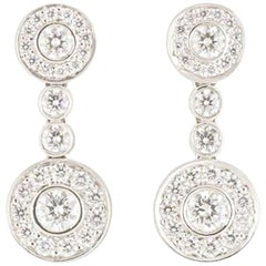 Tiffany & Co. Platinum Diamond Circlet Earrings 1.18 carats