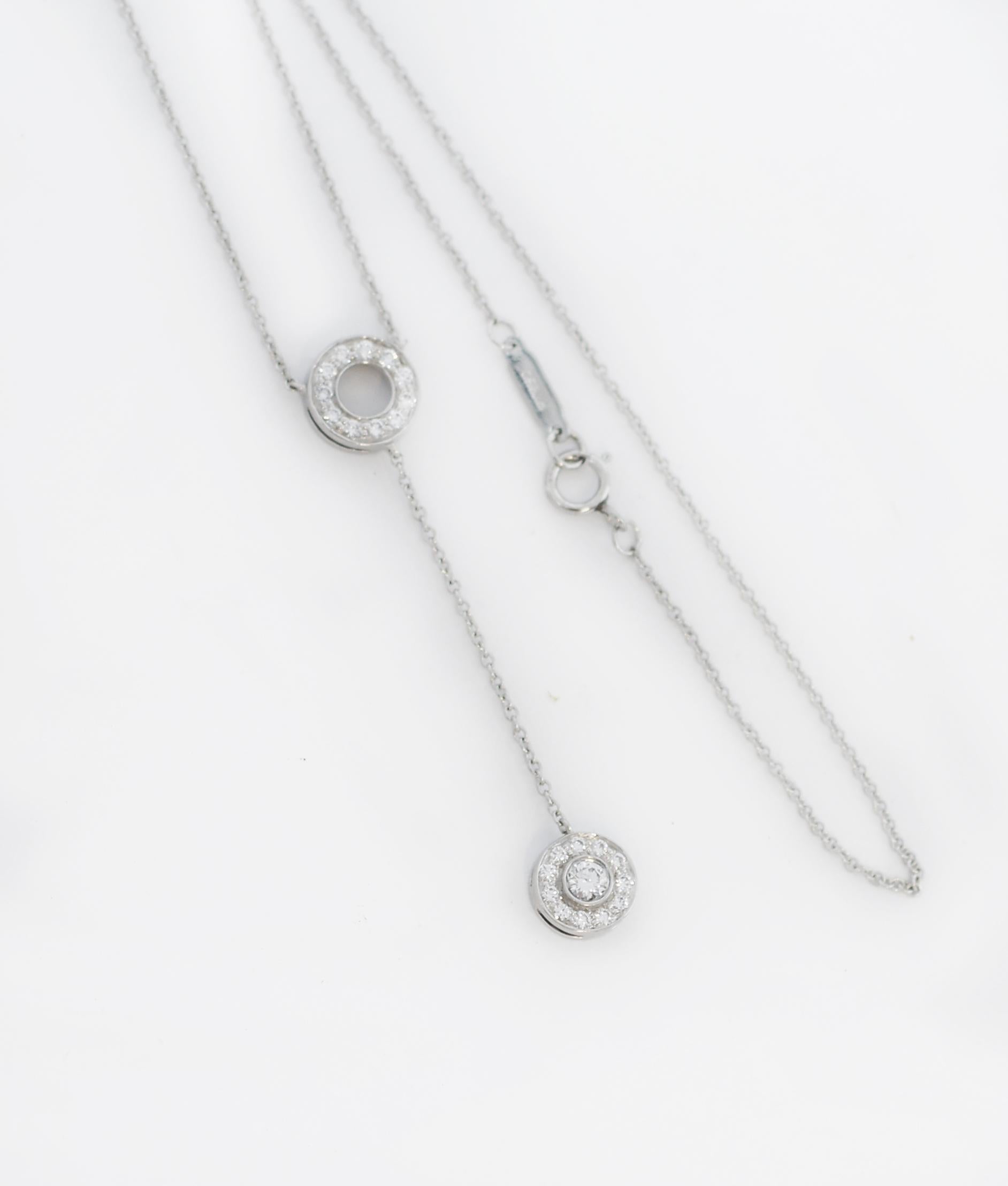 Round Cut Tiffany & Co. Platinum Diamond Circlet Necklace For Sale
