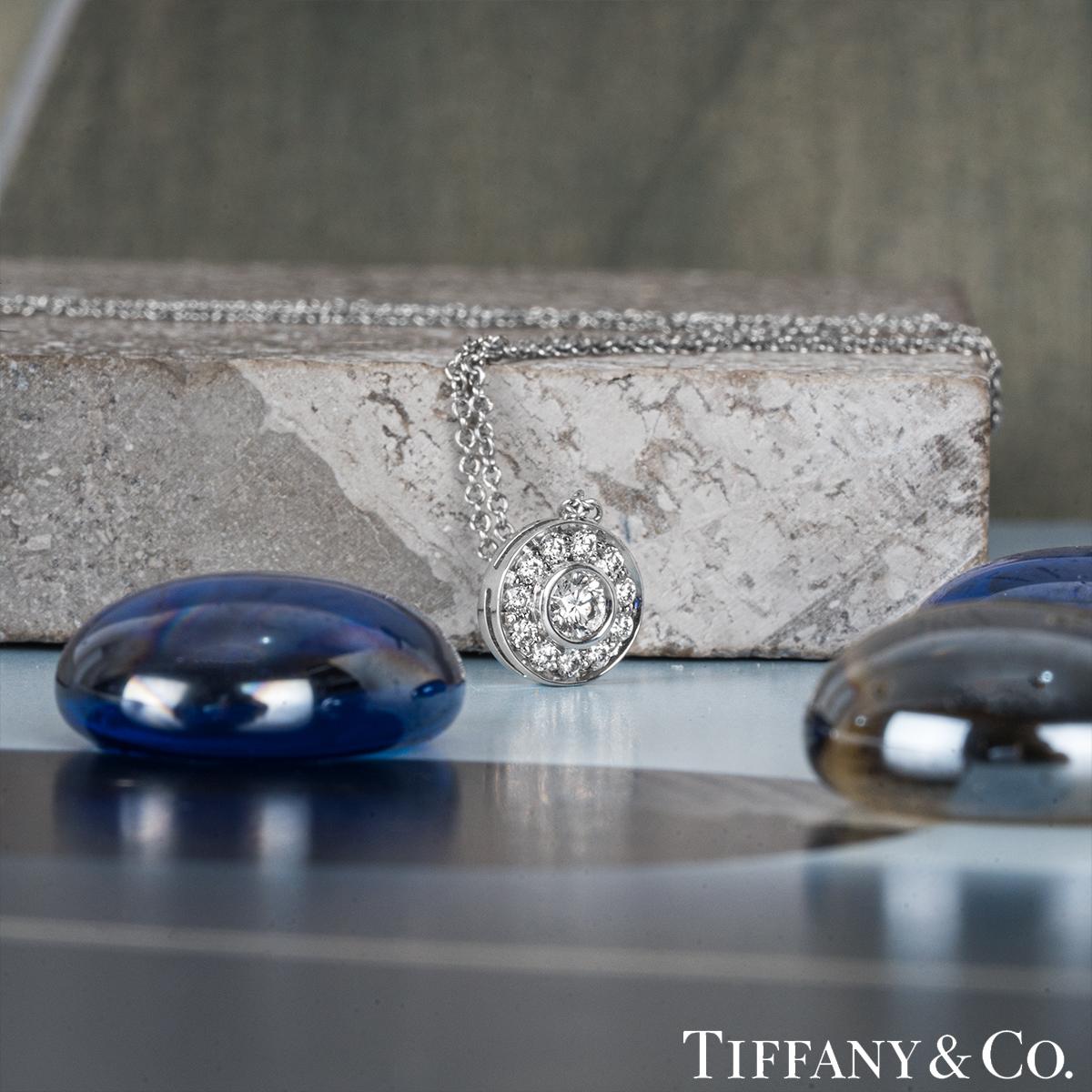 Tiffany & Co. Platinum Diamond Circlet Pendant For Sale 2