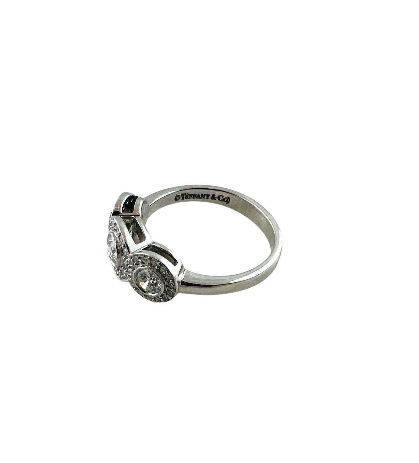 Tiffany & Co. Platin Diamant Kreis-Ring Größe 5,5 #15751 Damen