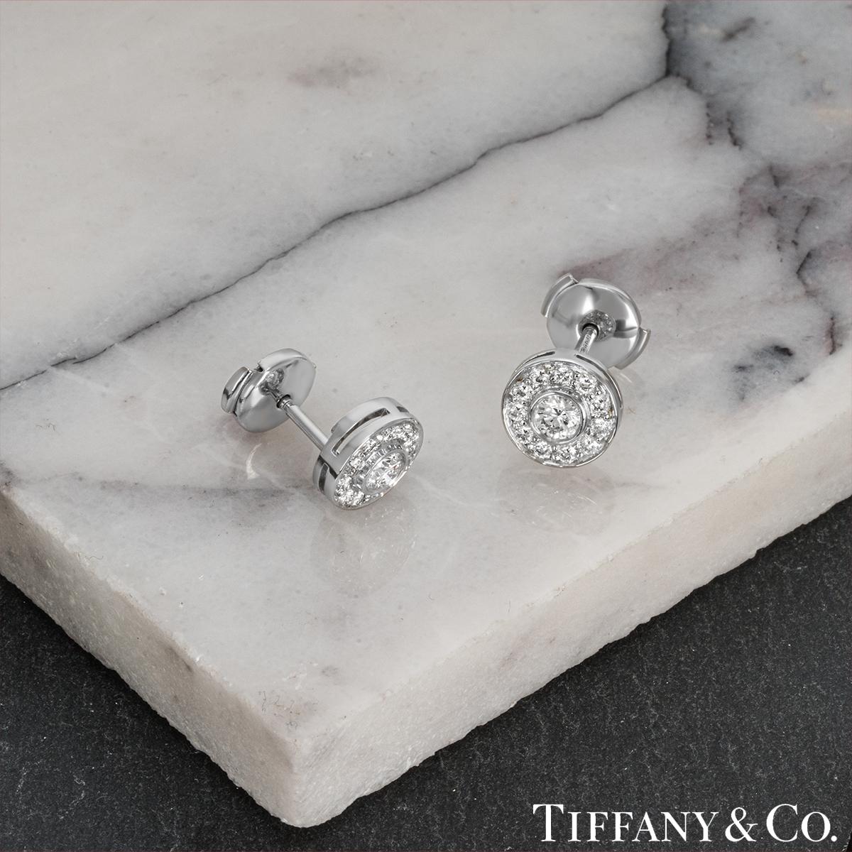 Women's Tiffany & Co. Platinum Diamond Circlet Stud Earrings For Sale