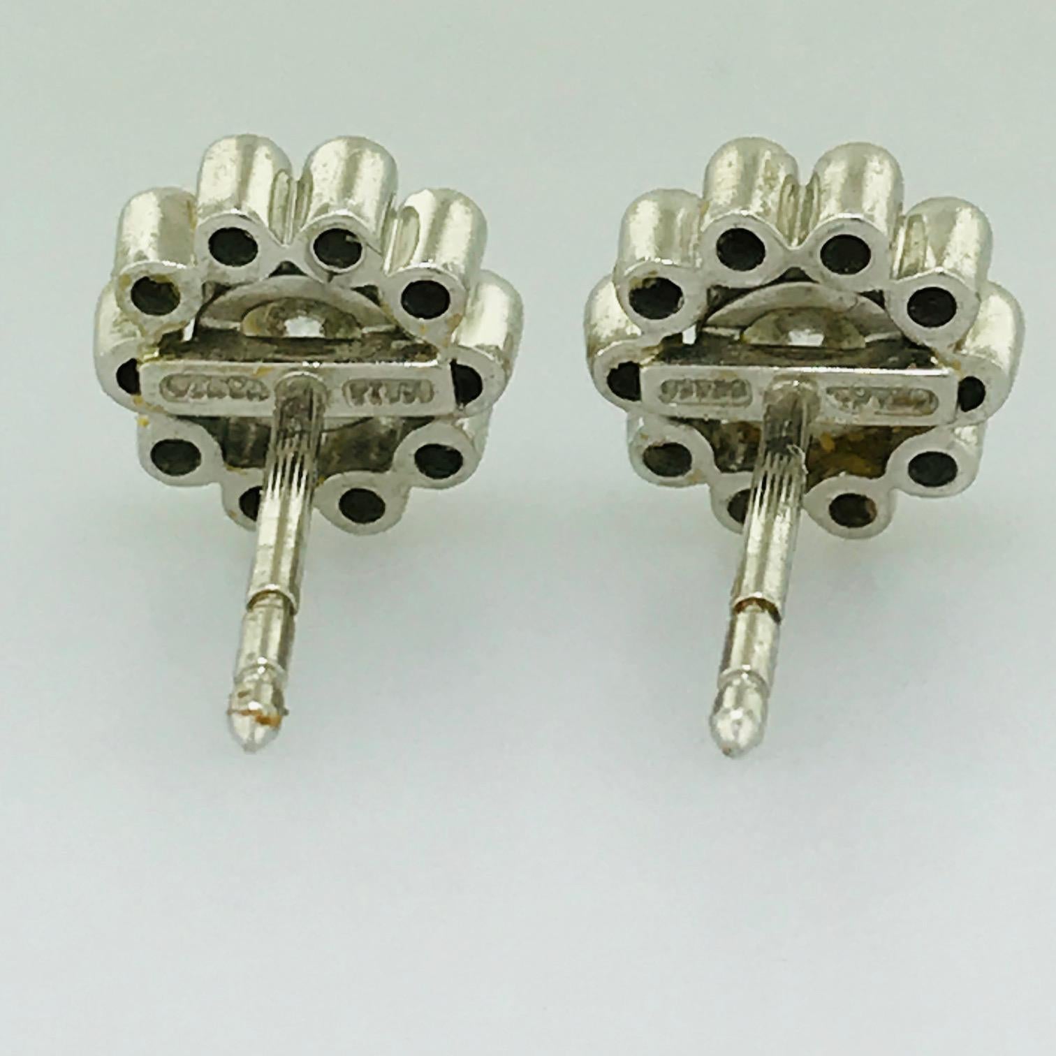 Tiffany & Co. Platinum Diamond Cluster Earring Studs 4