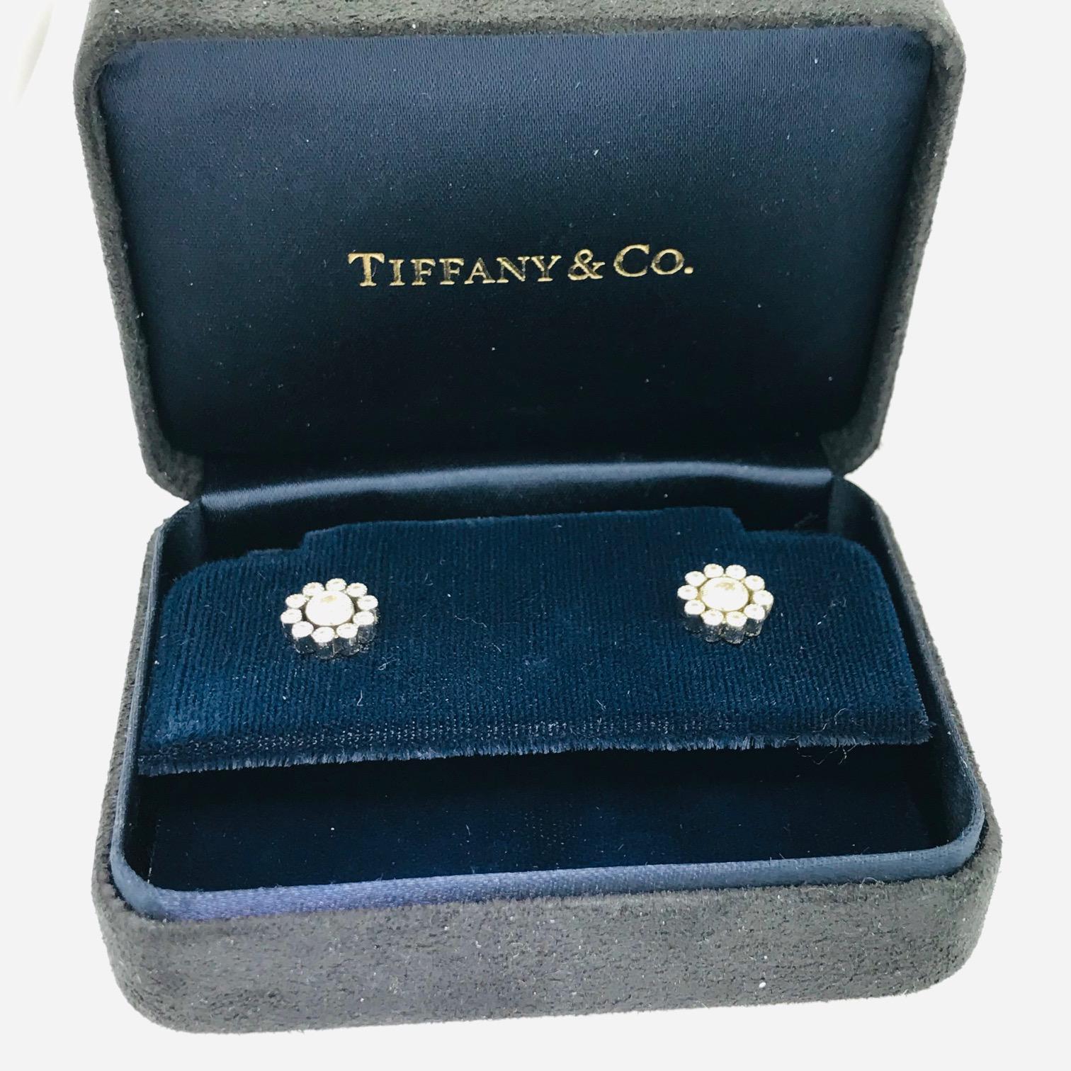 Artisan Tiffany & Co. Platinum Diamond Cluster Earring Studs