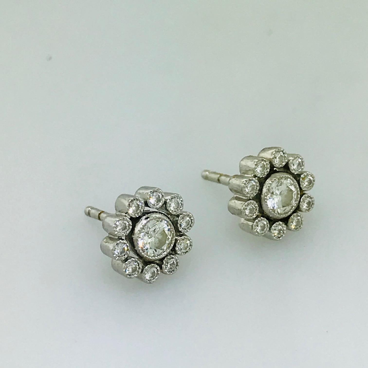 Women's Tiffany & Co. Platinum Diamond Cluster Earring Studs