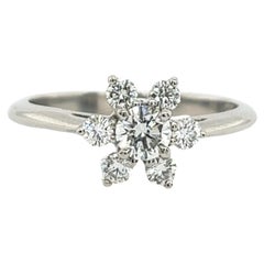 Tiffany & Co Platin-Diamant-Cluster-Ring aus Platin mit 7 runden Diamanten 0,45 Karat/G/VS