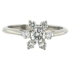 Tiffany & Co Platinum Diamond Cluster Ring set with 7 Round Diamonds 0.45ct/G/VS