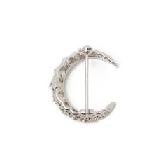 Tiffany & Co. Platinum Diamond Crescent Vintage Moon Brooch