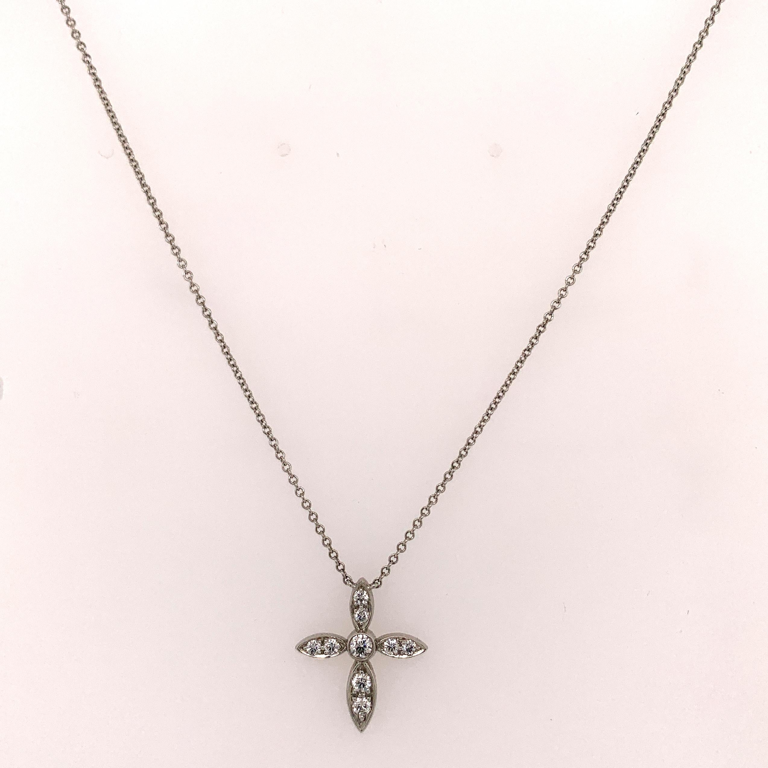 Tiffany & Co. Platinum and Diamond Cross In Excellent Condition In New York, NY