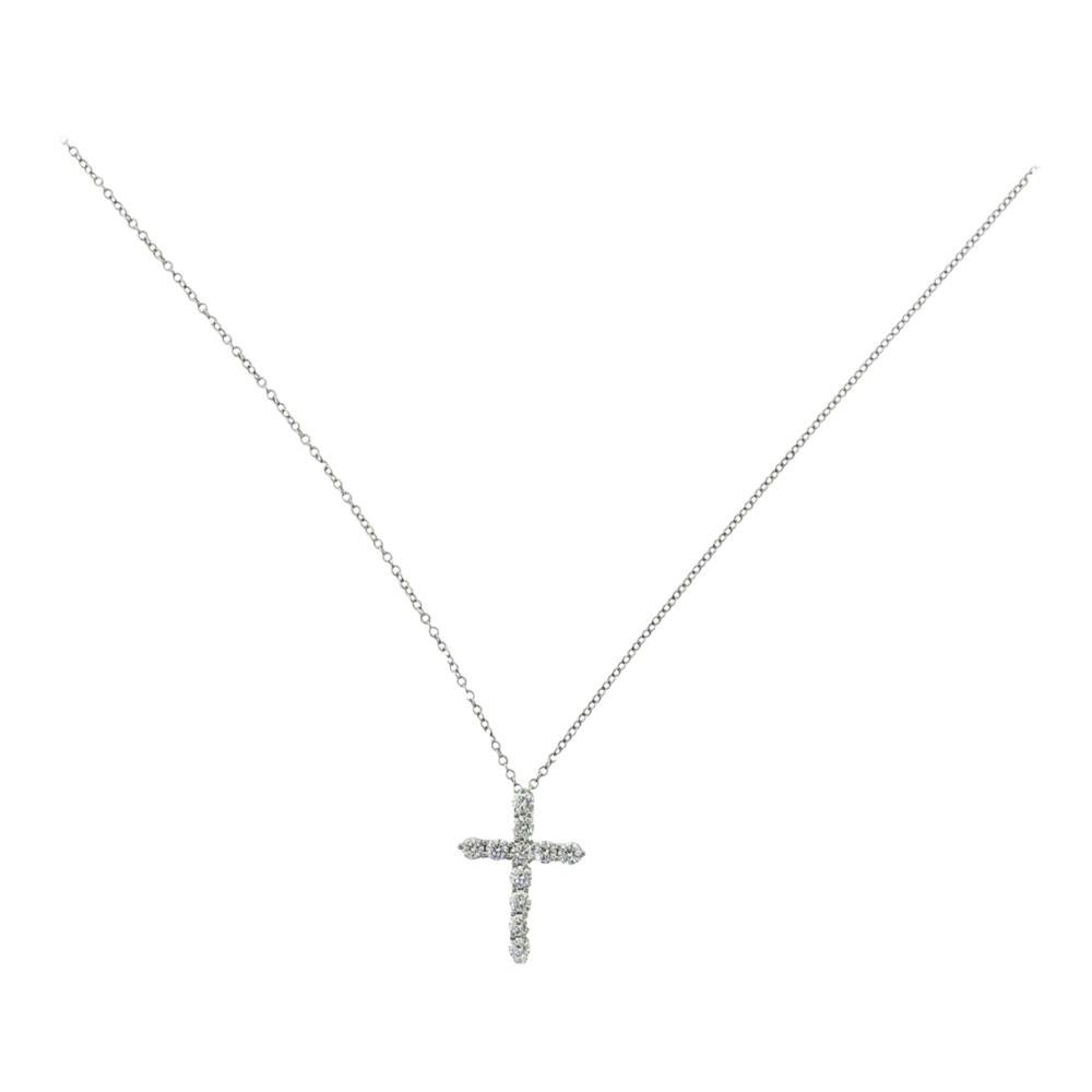 Tiffany & Co. Platinum Diamond Cross Pendant