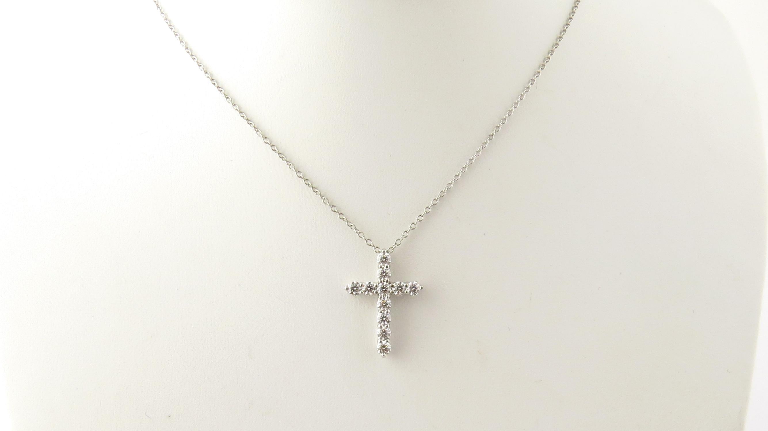 Women's or Men's Tiffany & Co. Platinum Diamond Cross Pendant Necklace