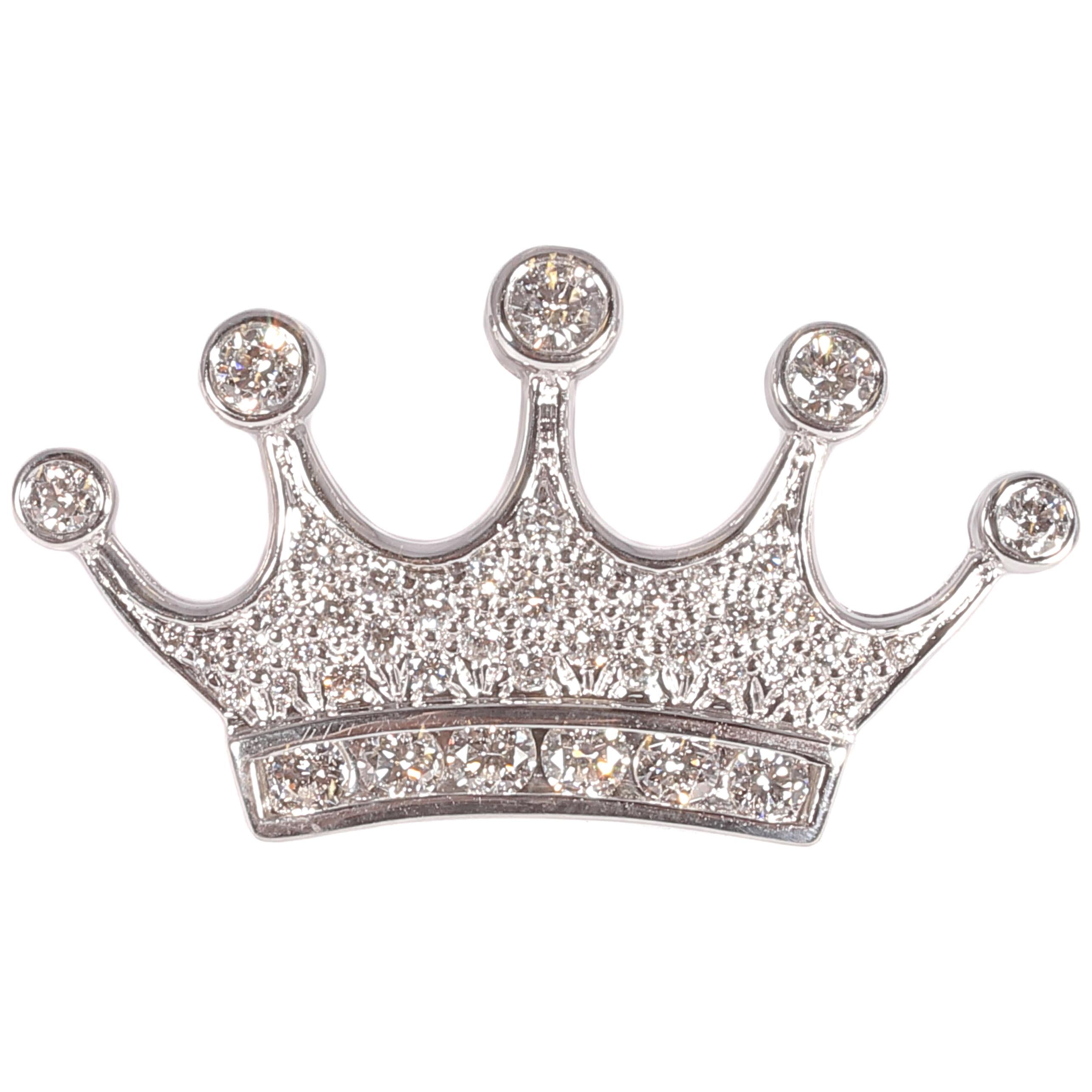 Tiffany & Co. Platinum Diamond Crown Brooch