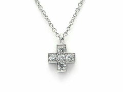 TIFFANY & Co. Platinum Diamond Cruciform Cross Pendant Necklace