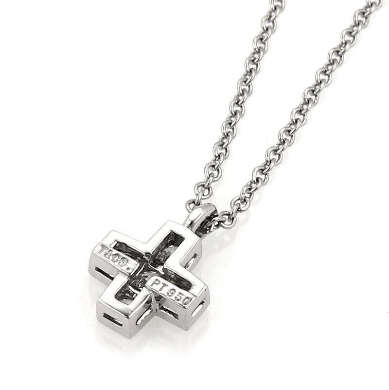 TIFFANY & Co. Platinum Diamond Cruciform Cross Pendant Necklace In Excellent Condition In Los Angeles, CA