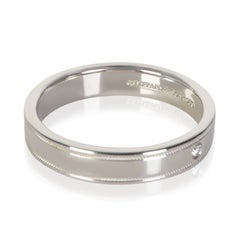 Tiffany & Co. Doppel-Milgrain-Ring aus Platin mit Diamanten