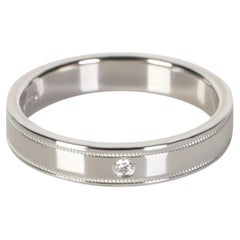 Tiffany & Co. Doppel-Milgrain-Ring aus Platin mit Diamanten