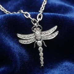 Tiffany & Co Platinum Diamond Dragonfly Charm Bracelet with Dangle Pendant